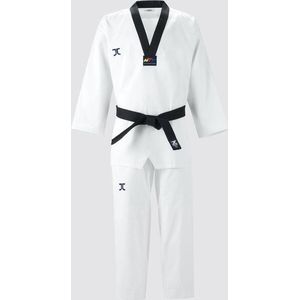 Taekwondo-pak dan (dobok) JC-Club | WT | wit-zwart (Maat: 120)
