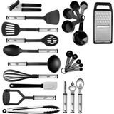 Kitchen & Home Kookgerei set - 24-delig - Alle benodigdheden - Siliconen - Zwart