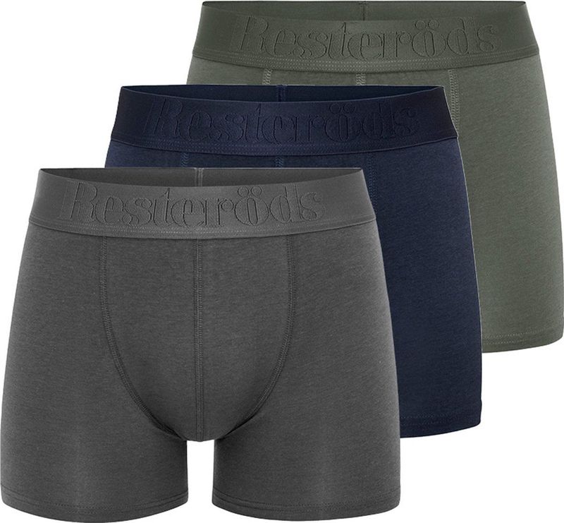 Resteröds - Boxershorts - Bamboe - 3-pack - Blauw, Grijs, Legergroen