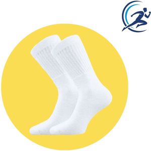 10 Paar Katoen Sportsokken - Unisex - Badstof - Wit Maat 35-38