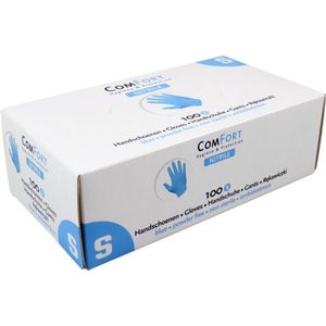 Comfort Blauwe Nitril Handschoenen - Poedervrij - Maat: S ( 100 Stuks )