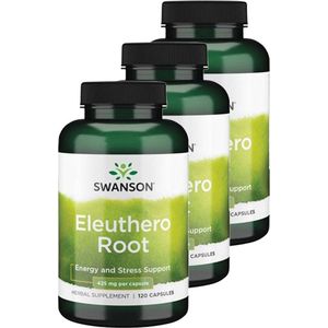 Swanson | Eleuthero Root 425mg | 120 Capsules | 3 stuks | 3 x 120 Capsules