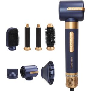 7 in 1 Hairwrap - Aestra - Föhnborstel - 110.000RPM - Krultang - Krulborstel - Airstyler - 1400W - Navy