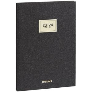 Brepols agenda 2023-2024 - ESSENZ - 16M - Weekly Notebook - Weekoverzicht - Antraciet - 14,8 x 21 cm