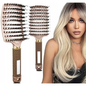 Gouden Haarborstel met Varkenshaar - Profiel & Massage
