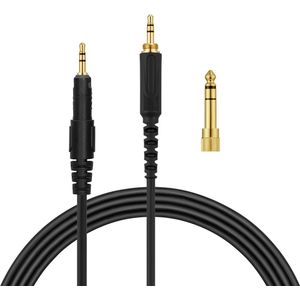 kwmobile vervangende koptelefoonkabel 3,5mm jack - geschikt voor AudioTechnica ATH-M50X / M40X / M60X / M70X - 120 - In zwart