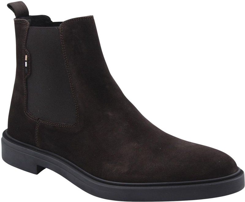 BOSS - Enkellaarzen - Suède - Met Elastiek - Kenmerkend Streepdetail