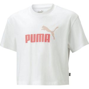 Puma Logo Cropped T-shirt Met Korte Mouwen Wit 3-4 Years Meisjes