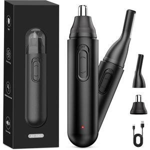 Neushaartrimmer voor Mannen - USB Oplaadbare Pijnloze Trimmer - Voor Neus, Oren en Wenkbrauwen - Voor Mannen - Gezichtstrimmer - Zilver - 1 Stuk