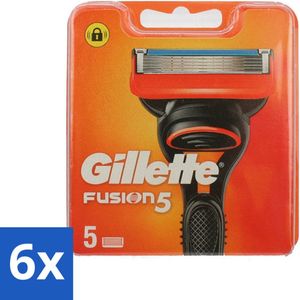 6 x Gillette - Fusion 5 - Navulscheermesjes - 5 Navulmesjes - Scheermesjes - Gillette Fusion 5 - Glad Scheerresultaat - Scheermes - Scheerapparaat
