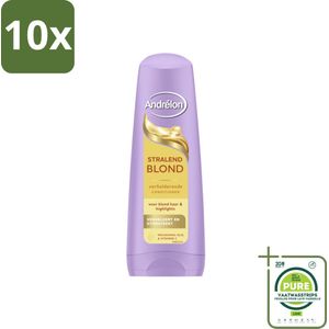 10 x Andrélon – Conditioner – Stralend Blond – 200 ml - Grootverpakking - Blond Haar Verzorgen - Verhelderen - Glans - Levendigheid - Kleuraccenten