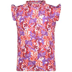 B.Nosy - Zomer Top - Paars/Rood AOP - Katoen