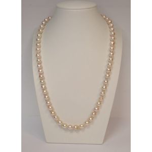 Parels – Akoya - collier – 14 karaat sluiting – 47 cm - parel 7-7.5 mm – sluiting witgoud - van €895,= voor €485,=