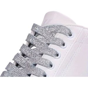 Schoenveters-plat- silver -140 cm