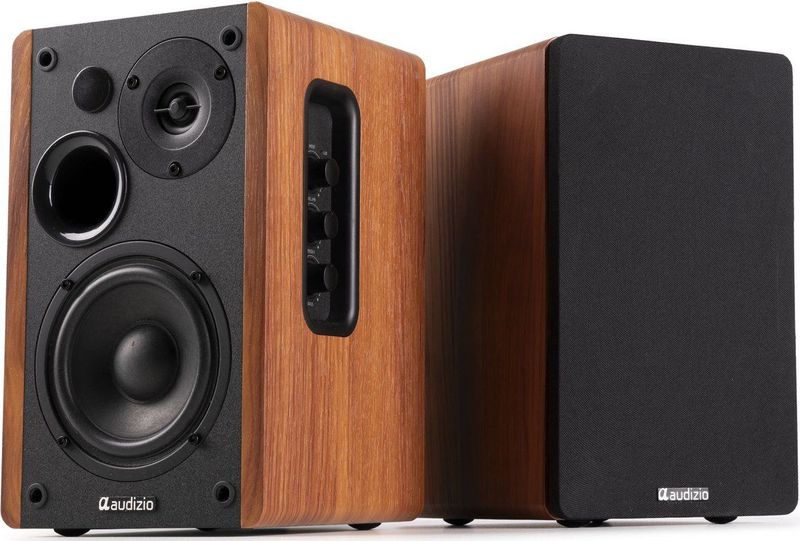 Audizio KS01 - Boekenplank Speakers - Houtlook - Bluetooth - 80W