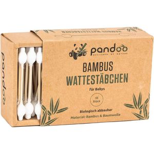 Bamboe Katoenen Wattenstaafjes - 100% Biologisch Afbreekbaar en Composteerbaar - 4 Dozen van 55 (220 Stuks) - Duurzaam en Veganistisch