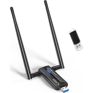 WiFi 6E USB WLAN-stick voor pc - Hoog bereik, Tri-band 6 GHz / 5 GHz / 2,4 GHz, Compatibel met Windows 11/10 64bit