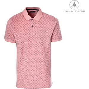 Chris Cayne heren poloshirt - maat L - polo heren - 3103 - print bleu/groen/navy - two tone brique - korte mouwen