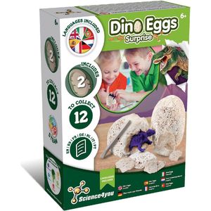 Science4you Dino Eggs Surprise - Dinosaurus Speelgoed Experimenteerset - 2 x Surprise Ei met Dino Fossielen om op te Graven
