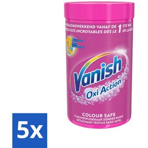 5 x Vanish Oxi Action - Veilige Kleur - Vlekkenverwijderaar Poeder - Zonder Bleek - Gekleurde Was - 1.5 Kg - Vlekken Verwijderen - Geurverwijdering - Kleurbeveiliging - Wasmiddel - Gekleurde Was