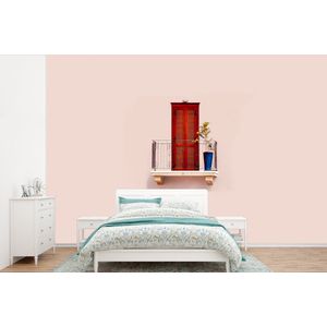 Deur - Rood - Pastel - Architectuur - Behangpapier