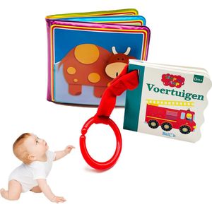 Baby speelgoed - Buggyboekje + Badboekje - 2 Baby boekjes - 0 jaar / 6 maanden / 1 jaar - Cadeau eerste jaar - Baby boek - Jongen / Meisje - Badspeelgoed - Waterspeelgoed - - Badspeeltjes - Speelset