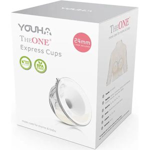 Youha® - The ONE - Express Cups PLUS - handfree kolven - oude kolf ombouwen - compatible met verschillende pompmerken - dubbelzijdig kolven - BPA vrij - 2x 240ML opvangcups - 22mm borstschildverkleiner & 24mm borstschild - Extra ventielen meegeleverd