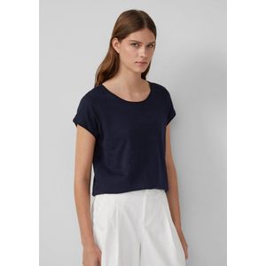 s.Oliver - Shirt - Navy - Kwartmouw - Normale Pasvorm