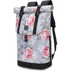 Unisex Roll-Top waterdichte wandelrugzak, lichtgewicht casual rugzak, stijlvolle schooltas