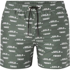 In Gold We Trust Zwembroek Groen Print - Maat S