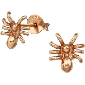 Oorbellen dames | Oorstekers | Rose gold plated oorstekers, spin | WeLoveSilver