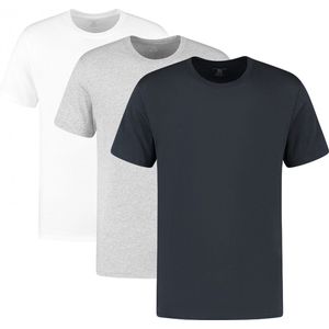 Michael Kors performance cotton 3P O-hals shirts basic zwart, grijs & wit - L