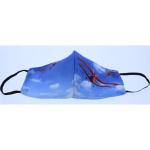 Mondkapje wasbaar - herbruikbaar katoen Rood Vliegtuig