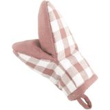 Tiseco Home Studio - Gingham - Keukenhandschoen - Pink - Set van 2