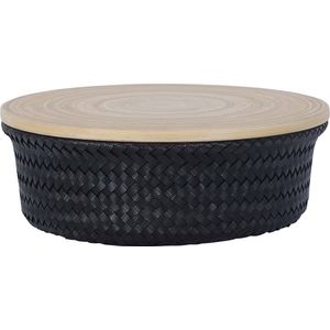 Handed By Wonder M - Opbergmand rond met deksel - zwart