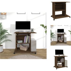 vidaXL Computerbureau - Laptop - Desktop - Compact - 80x50x75 cm - Bruineiken - Hout - Bureau