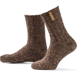 SOXS.co® Wollen sokken | SOX3505 | Bruin | Kuithoogte | Maat 34-36 | Golden panther label