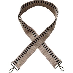 VIQRI - Tashengsels - Tassen - Schouderband -Schouderriem - Beige - Zwart - Bagstrap verstelbaar - Zilver - Verstelbaar - 130 cm