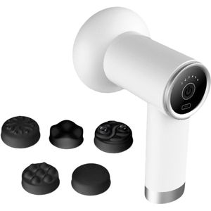 Draagbaar - draadloze massage-apparaat met instelbare intensiteit en 5 massagekoppen voor de buik thuis, wit