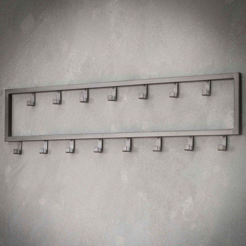 Fraaai - Kapstok - Zwart - Industrieel - 15 Haken - 80 cm - Metaal