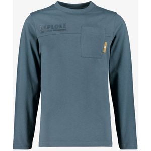 Unsigned jongens shirt met borstzakje blauw - Maat 134/140