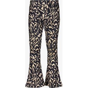 TwoDay meisjes flared broek met print zwart beige - Maat 122/128