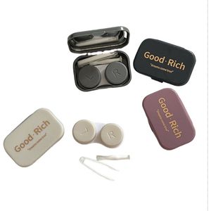 6-delige contactlenzendoos, eenvoudige en draagbare beautylenzendoos, meisjesachtige dubbele verzorgingsdoos, opbergdoos voor bijziendheidsbrillen, geschikt voor op reis en thuis