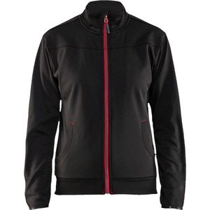 Blaklader Dames service sweatshirt met rits 3394-2526 - Zwart/Rood - XL