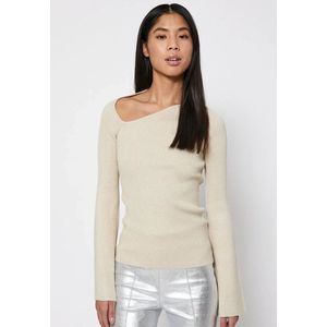 Sherry metallic knit top beige - NORR