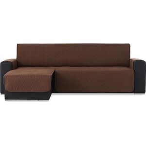 Geo Quilt Chaise Longue Links - Bankbeschermer - 200cm breed - Bruin - Teflon beschermlaag - OekoTex keurmerk