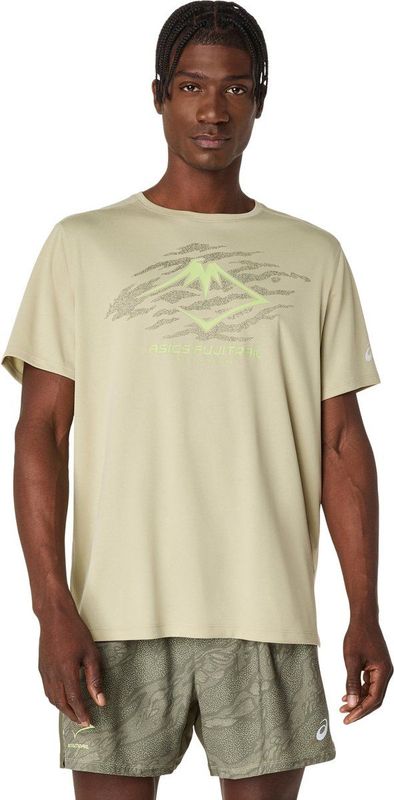 Asics - Fujitrail Logo SS Top - T-shirt - Groen - Katoen