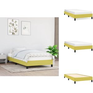 vidaXL Bedframe - Bedframes - Slaapmeubel - Bedbodem - Bedframe zonder matras 100x200 cm stof groen