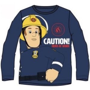 Brandweerman Sam Shirt - Lange Mouw - Donkerblauw - Maat 116 (tot 6 jaar)