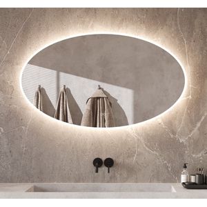 Ovalen badkamerspiegel met LED verlichting, verwarming, touch sensor en dimfunctie 120x70 cm